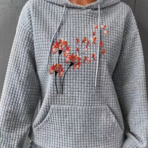 Red Cardinal Simple Loose Hoodie, Hoodies&Sweatshirts, Lilicloth.com