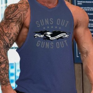 eagle men’s Casual Crew Neck Tank Top, Tank Tops, Lilicloth.com