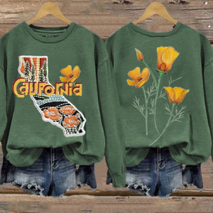 Casual Crew Neck Floral Sweatshirt Printing, Hoodies & Sweatshirts, color:Green|size:XXL, catalog Noracora shop