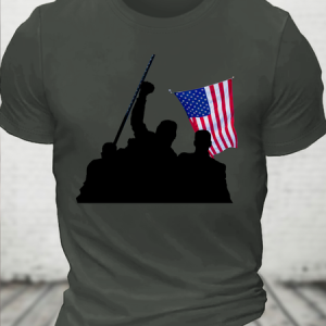 Men's Trump Fight Flag Fight Cotton T-shirt, T-shirts, Lilicloth.com