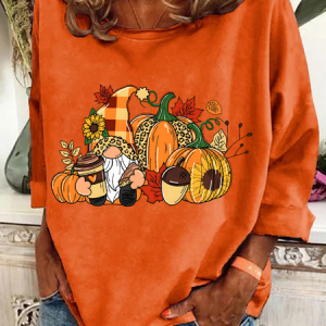 Thanksgiving Gnome Casual Sweatshirt, Hoodies&Sweatshirts, Lilicloth.com
