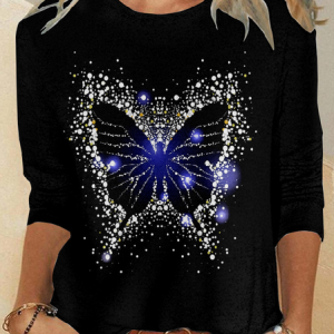 Womens Butterfly Light Top, Long sleeves, Lilicloth.com