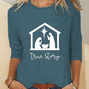 True Story Crew Neck T-shirt, Hoodies&Sweatshirts, Lilicloth.com