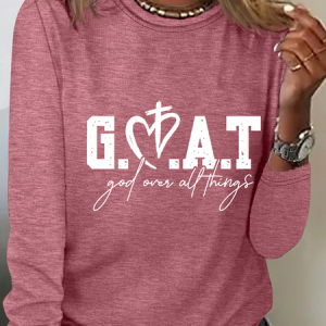 God Over All Things Casual Long Sleeve Shirt, Long sleeves, Lilicloth.com