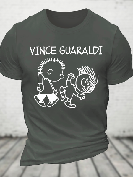 Vince Guaraldi Cotton T-Shirt, T-shirts, Lilicloth.com