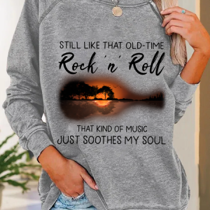 Rock Old Time Casual Sweatshirt, Hoodies&Sweatshirts, Lilicloth.com