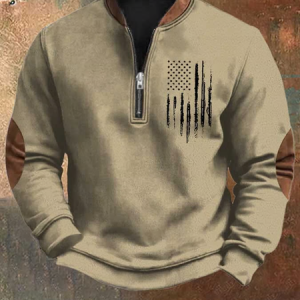 Men's Vintage Flag Print Sweatshirt, Hoodies&Sweatshirts, Lilicloth.com
