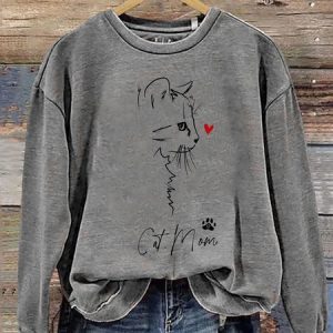 Women's Crew Neck 3D Printing Vintage Spring/Fall Long Sleeve Sweatshirt, JustFashionNow Sweatshirts & Hoodies, color:Gray|size:5XL,