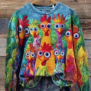Women Turkey Crew Neck Casual Spring/Fall Long Sleeve Sweatshirt, JustFashionNow Sweatshirts & Hoodies, color:Blue|size:XXL,