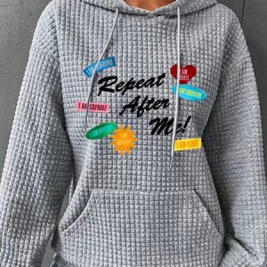 Repeat After Me Simple Loose Hoodie, Hoodies&Sweatshirts, Lilicloth.com