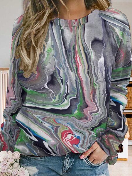 Lilicloth X Kat8lyst Abstract Painting Women's Sweatshirt, Hoodies&Sweatshirts, Lilicloth.com
