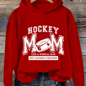 Women's Hockey Mom Print Casual Sweatshirt Hoodie, Hoodies&Sweatshirts, Lilicloth.com