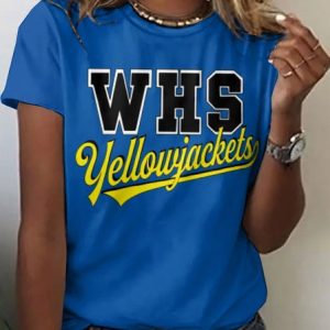 Casual Text Letters Crew Neck Short Sleeve T-shirt, T-shirts, color:Blue|size:4XL, catalog Noracora shop