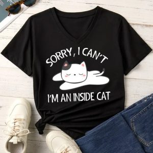 Lilicloth X Manikvskhan Sorry I Can't I'm An Inside Cat Women's T-Shirt, T-shirts, Lilicloth.com