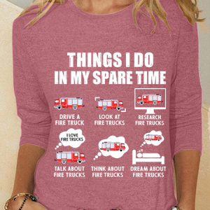 Fire Department Casual Long Sleeve Shirt, Long sleeves, Lilicloth.com