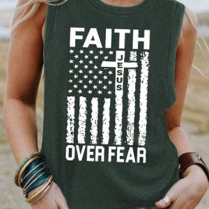 Faith Over Fear Women's Knit Tank, Tank Tops, Lilicloth.com