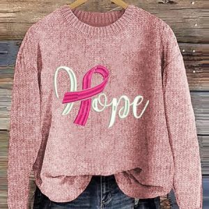 Hope Breast Cancer Awareness Pullover Sweater, Cardigans, Lilicloth.com