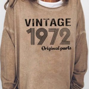 1972 Vintage Birthday Casual Letter Sweatshirt, Hoodies&Sweatshirts, Lilicloth.com