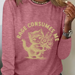 Rage Consumes Me Casual Long Sleeve Shirt, Long sleeves, Lilicloth.com
