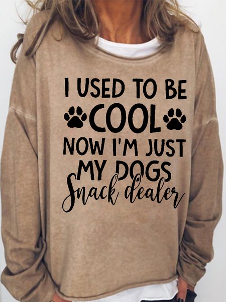 Womens Funny Dog Lover Letter Print Crew Neck Casual Sweatshirt, Hoodies&Sweatshirts, Lilicloth.com