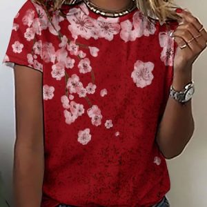 Lilicloth x Iqs Floral Women's Casual T-Shirt, T-shirts, Lilicloth.com