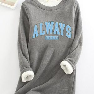 Always Cold Christian Winter Casual Fluff Fleece Fabric Sweatshirt, Hoodies&Sweatshirts, Lilicloth.com