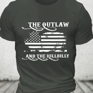 Women's The Outlaw And The Hillbilly Print Cotton T-Shirt, T-shirts, Lilicloth.com