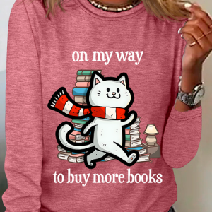 On My Way To Buy More Books Casual Long Sleeve Shirt, Long sleeves, Lilicloth.com