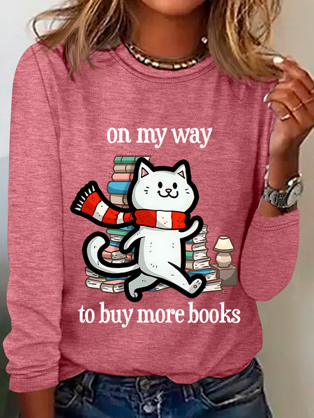 On My Way To Buy More Books Casual Long Sleeve Shirt, Long sleeves, Lilicloth.com