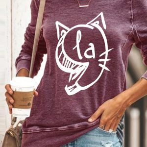 Cat Comma La Casual Sweatshirt, Hoodies&Sweatshirts, Lilicloth.com