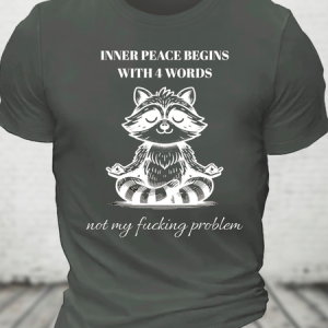 Inner Peace Begins With 4 Words Cotton T-Shirt, T-shirts, Lilicloth.com