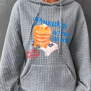 Pancakes And Panic Attacks Simple Loose Hoodie, Hoodies&Sweatshirts, Lilicloth.com