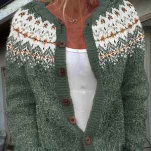 Vintage Felman Island Snowflake Button Sweater Cardigan, Cardigans, Lilicloth.com