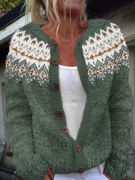 Vintage Felman Island Snowflake Button Sweater Cardigan, Cardigans, Lilicloth.com