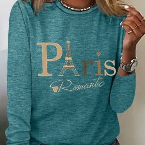 2024 Paris Olympic Games Raphic Long-sleeved T-shirt, Long sleeves, Lilicloth.com