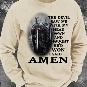 Vintage Faith Print Men's Casual Sweatshirt, Hoodies&Sweatshirts, Lilicloth.com