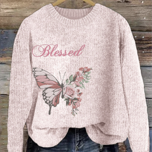 Knitted Casual Crew Neck Sweater, Sweaters, Lilicloth.com