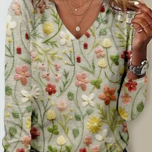 Floral Long sleeve Shirt, Long sleeves, Lilicloth.com