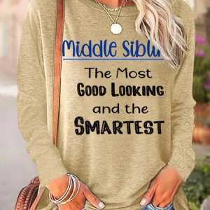 Lilicloth X Paula Funny Gift For Sister Middle Sibling Womens Long Sleeve T-Shirt, Long sleeves, Lilicloth.com