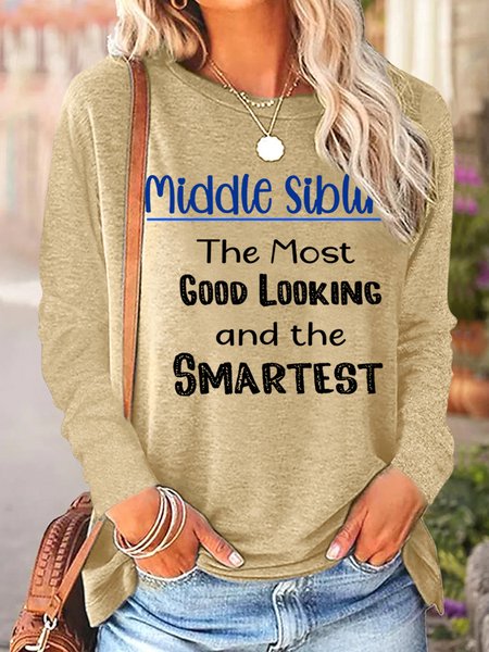 Lilicloth X Paula Funny Gift For Sister Middle Sibling Womens Long Sleeve T-Shirt, Long sleeves, Lilicloth.com