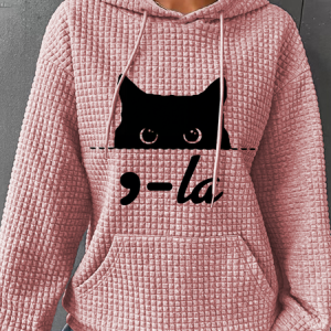 La Cat Lover Kamala Harris Simple Loose Hoodie, Hoodies&Sweatshirts, Lilicloth.com