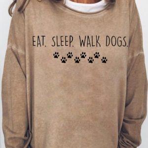 Womens Funny Dog Lover Cozy Crew Neck Sweatshirt, Hoodies&Sweatshirts, Lilicloth.com