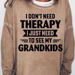 Women‘s Grankid And Grandma Letters Crew Neck Casual Sweatshirt, Hoodies&Sweatshirts, Lilicloth.com