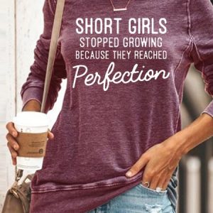 Short Girl Funny Casual Sweatershirt, Hoodies&Sweatshirts, Lilicloth.com