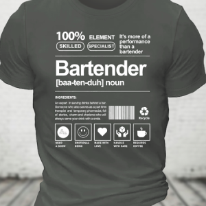 Bartender Cotton T-Shirtw, T-shirts, Lilicloth.com