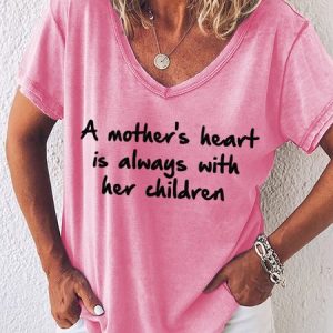 A Mother's Heart Is Always With Her Children Women's T-Shirt, T-shirts, Lilicloth.com