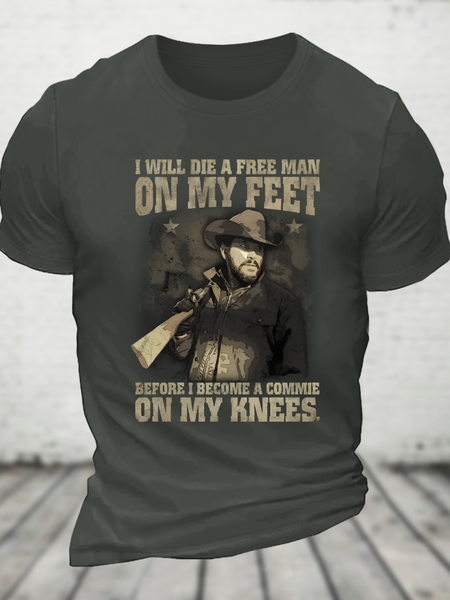 A Free Man Cotton T-Shirt, Tops, Lilicloth.com