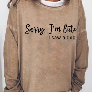 Women Letter Crew Neck Casual Spring/Fall Long Sleeve Sweatshirt, JustFashionNow Sweatshirts & Hoodies, color:Light Brown|size:3XL,
