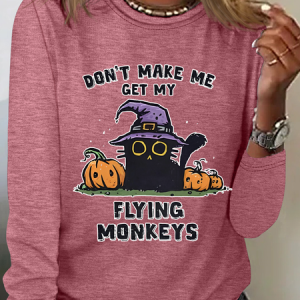 Don't Make Me Get My Flying Monkeys Casual Long Sleeve Shirt, Long sleeves, Lilicloth.com