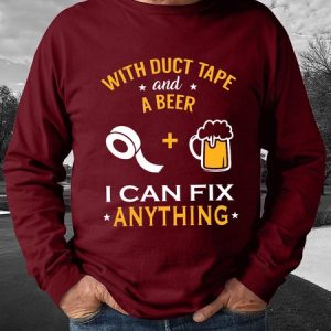 Men You can fix anything With Duct Tape and Beer funny Crew Neck Loose Sweatshirt, Hoodies&Sweatshirts, Lilicloth.com